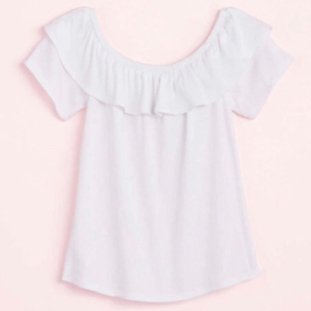 NWT LOFT Off The Shoulder top WHITE XS